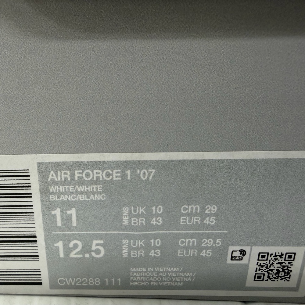 Nike Air Force 1 Low '07 White Mens Sneakers Size 11 CW2288-111 - Picture 9 of 10